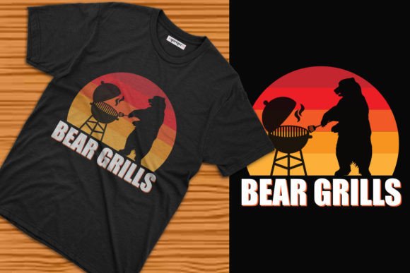 Bear Grills BBQ T-shirt Design