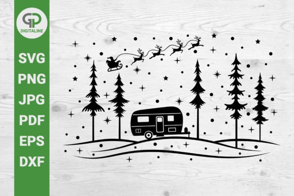 Camper SVG: Christmas Night Camping SVG