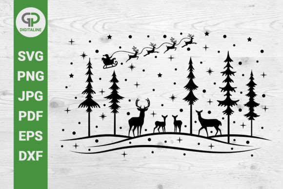 Deer Family SVG, Santa with Reindeer SVG
