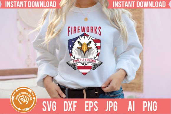 Fireworks, Family & Freedom T-Shirt D Graphics