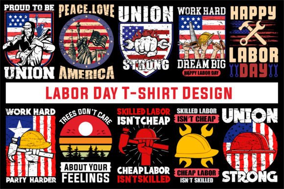 Labor Day T-Shirt Design Bundle-1 Graphics