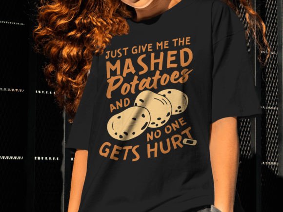 Mashed Potatoes Funny Thanksgiving SVG: Graphics for T-Shirt Designs & Local Branding