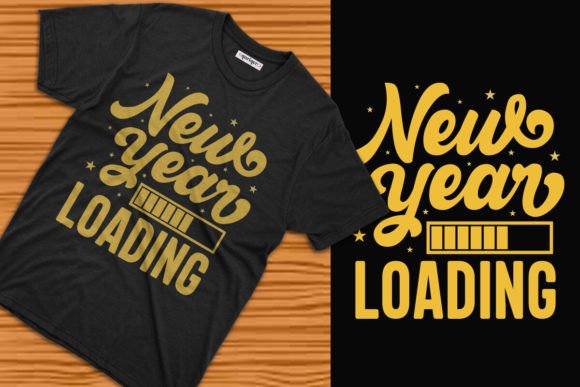 New Year Loading Typography: Graphics & T-Shirt Designs
