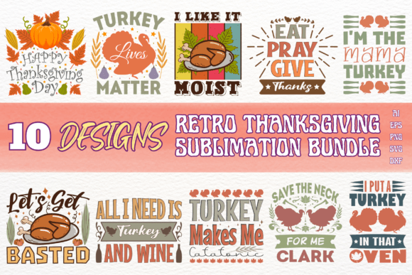Retro Thanksgiving Sublimation Bundle