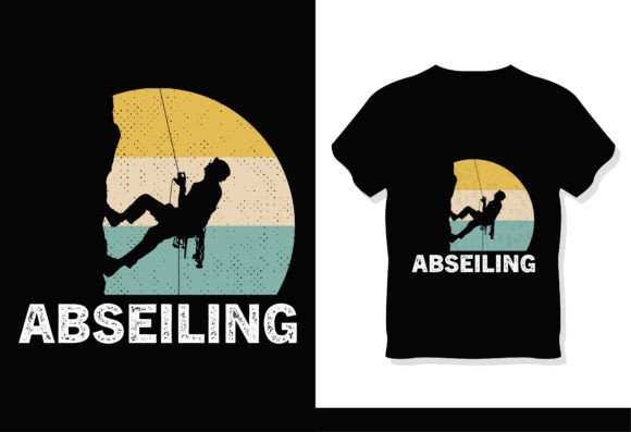 Vintage Retro Abseiling Sunset T-Shirt Graphics