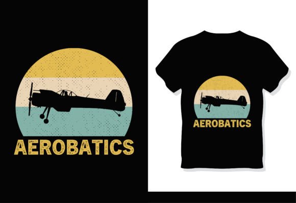 Vintage Retro Aerobatics Sunset Tshirt